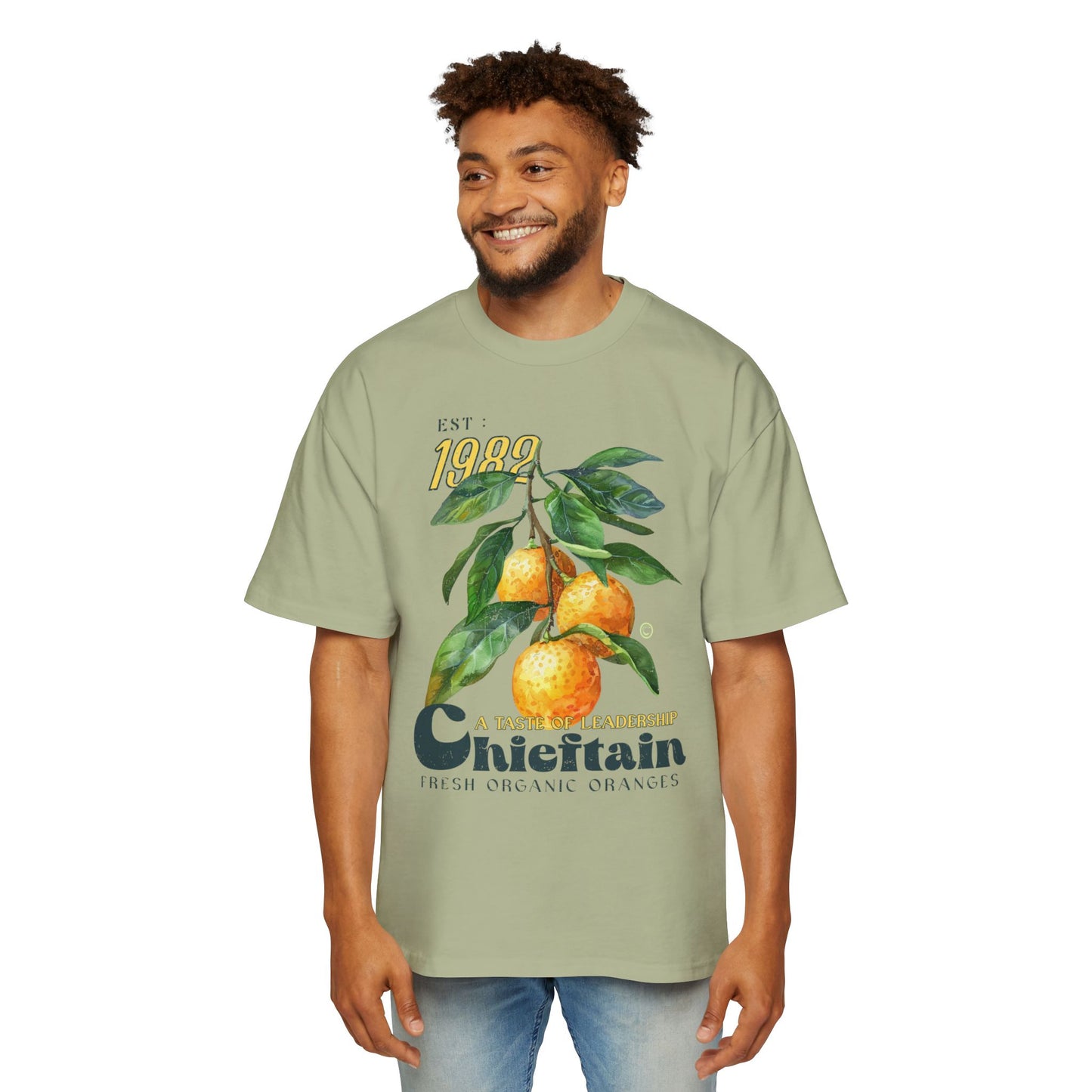 Men's Heavy Oversized Organic Orange Tee