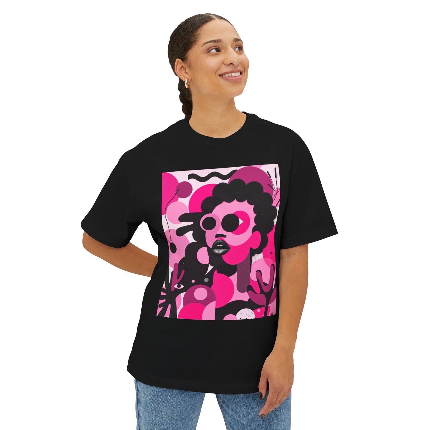 Bold Chieftess Graphic Oversized Tee - Trendy Statement T-Shirt for Everyday Style