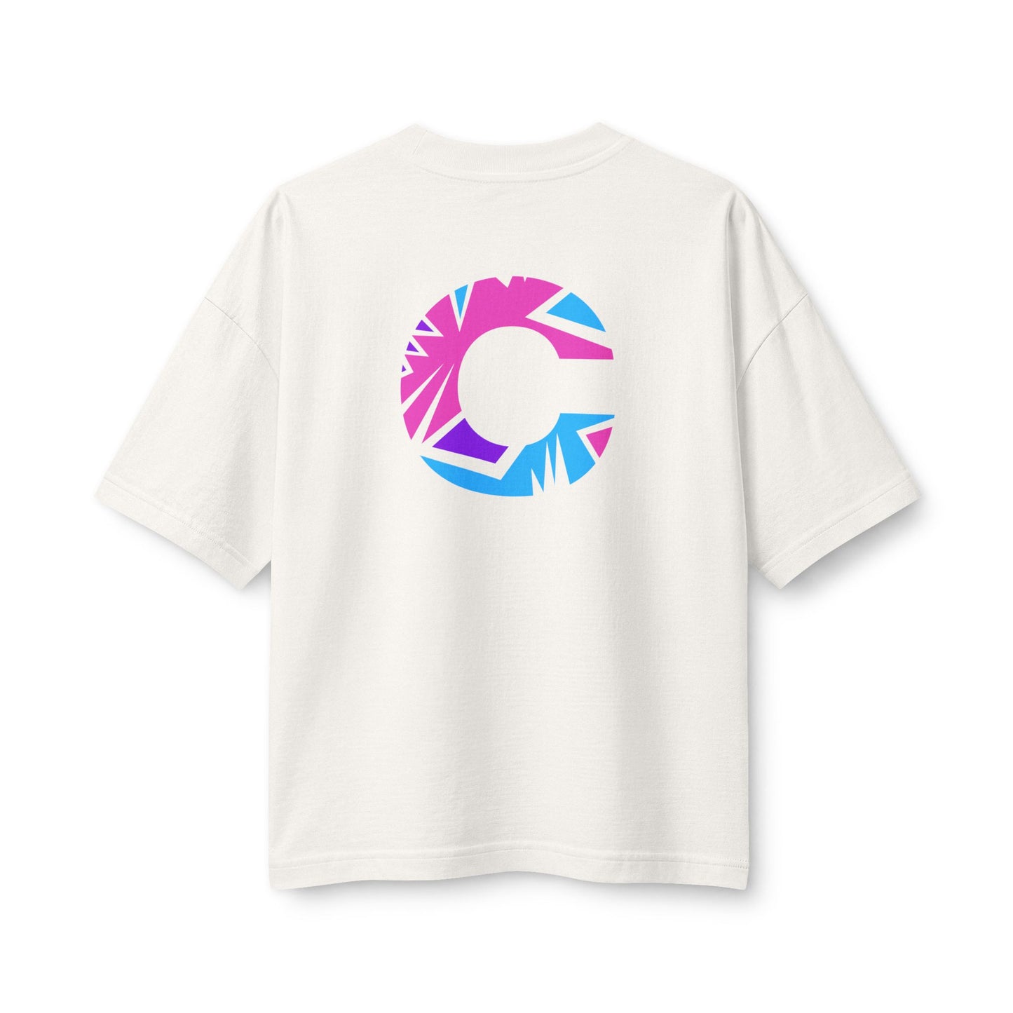 Abstract Face Graphic Tee — “Leaders in the Spirit” Neon Pink & Blue Shirt