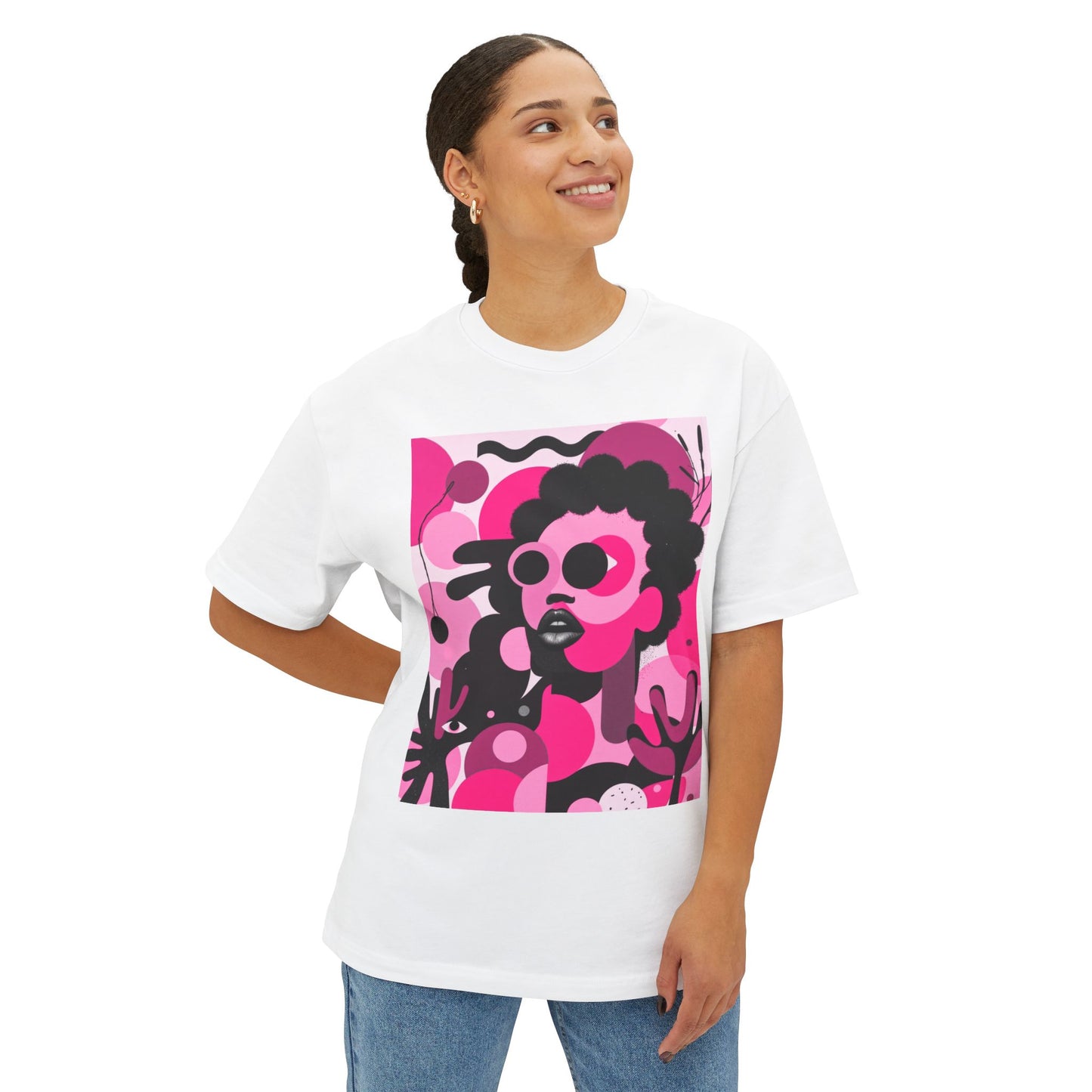 Bold Chieftess Graphic Oversized Tee - Trendy Statement T-Shirt for Everyday Style
