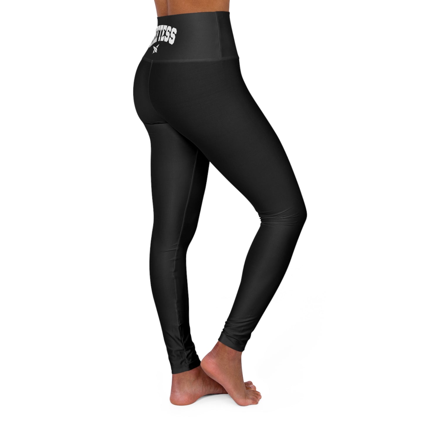 High-Waisted Yoga Leggings — 'Chieftess' Printed Waistband