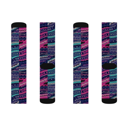Colorful Patterned Sublimation Abstract Leader Sock