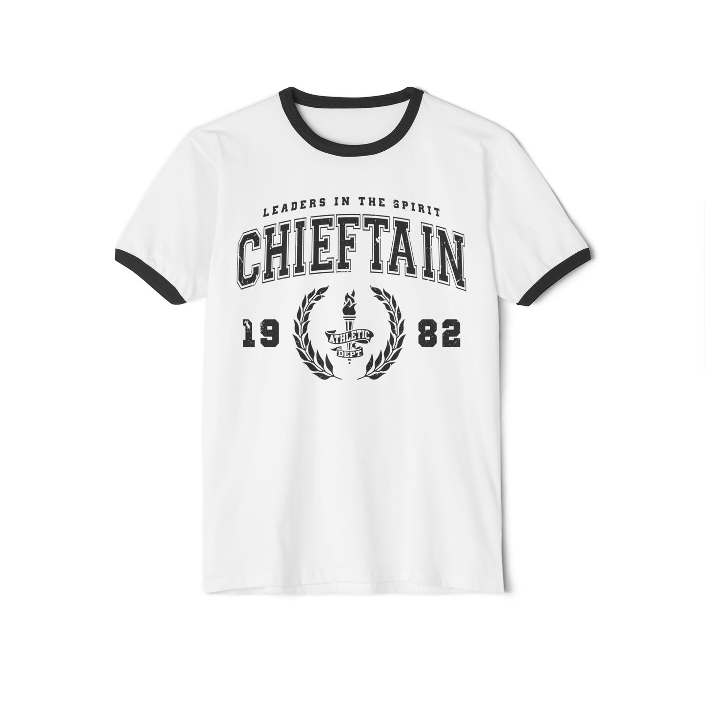 Vintage-Chic Unisex Ringer Chieftain Athletic dept Tee