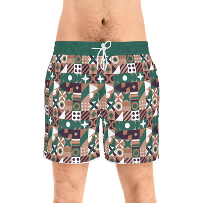 Chieftain Tribal Swim Shorts — Mens Mid-Length Beach Trunks