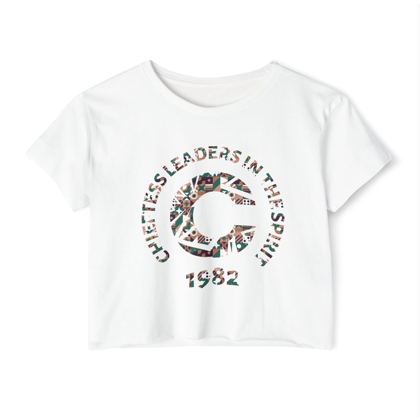 Women's Festival Crop Top — 'Chiefess Leaders in the Spirit 1982' Floral Logo Crop Tee
