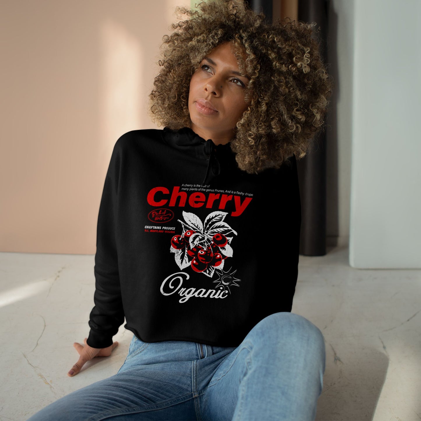 Cherry Graphic Crop Hoodie pick of the crops