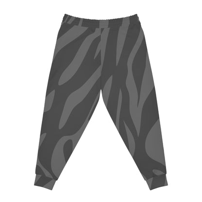 Charcoal Camo Athletic Joggers — All-Over Print Casual Track Pants