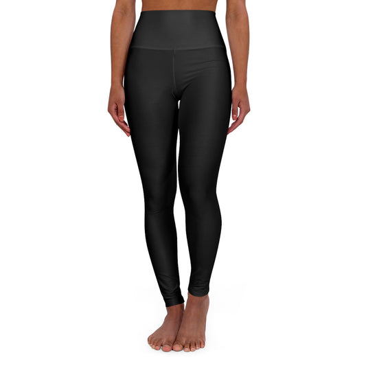 High-Waisted Yoga Leggings — 'Chieftess' Printed Waistband