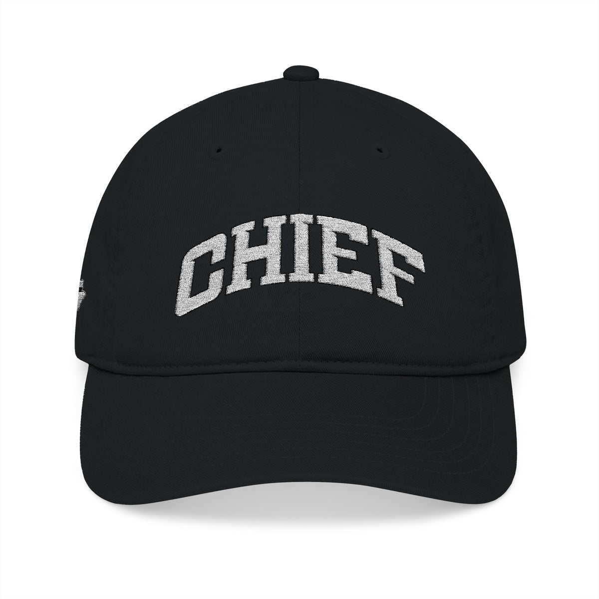 Chief Embroidered Baseball Cap — Organic Cotton, Vintage Script