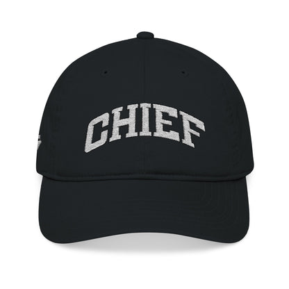 Chief Embroidered Baseball Cap — Organic Cotton, Vintage Script