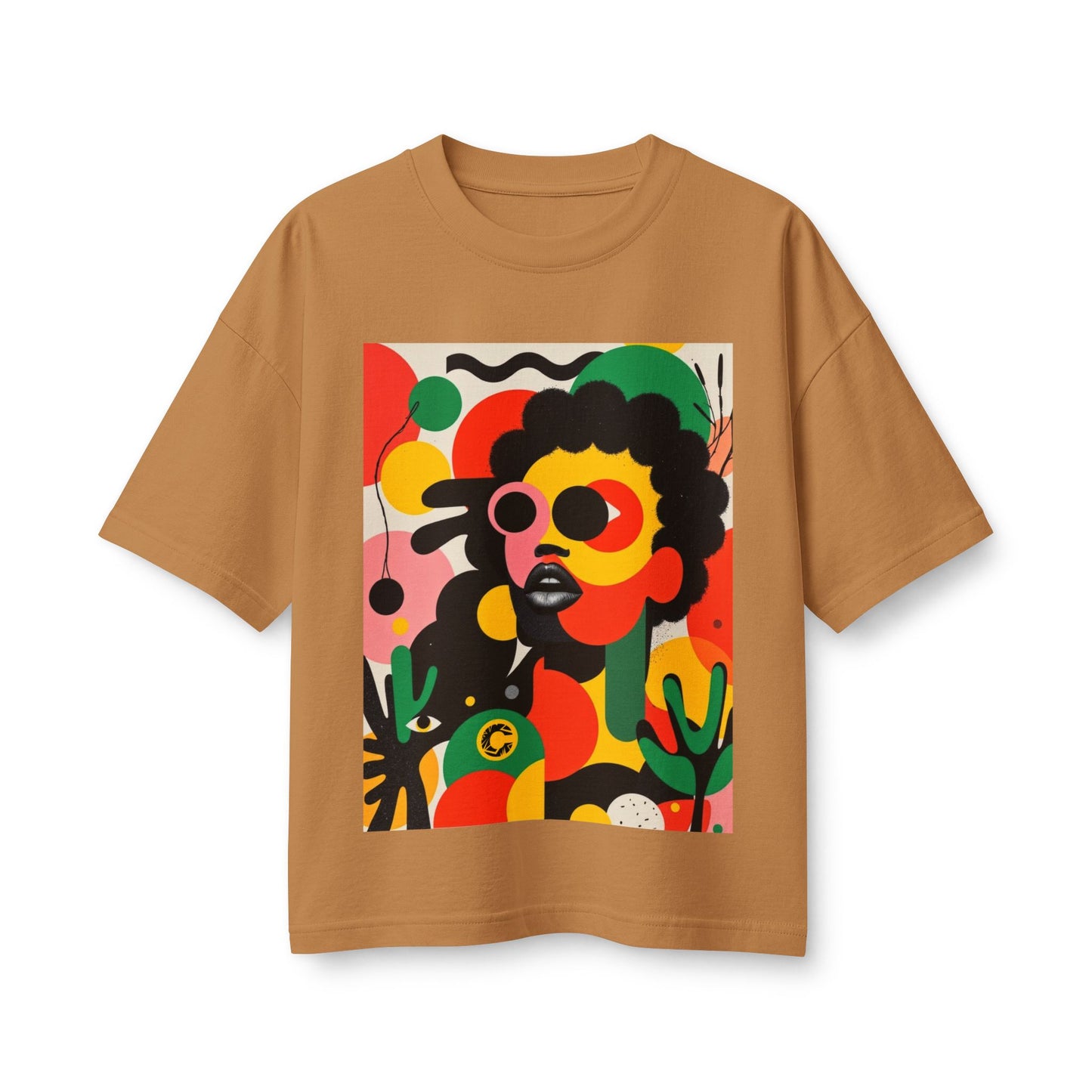 Afro Pop Art Tee — Bold Pink Retro Portrait Graphic T-Shirt