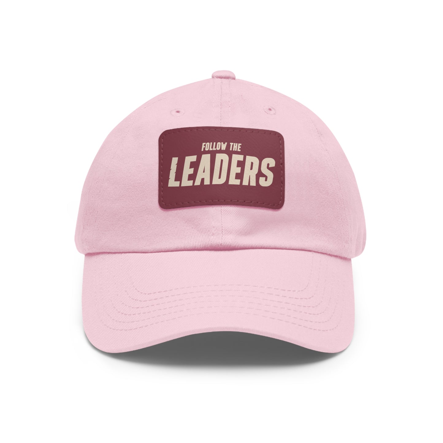 Follow the Leaders Dad Hat with Leather Patch - Stylish White Cap for Trendsetters