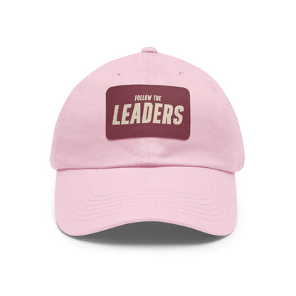 Follow the Leaders Dad Hat with Leather Patch - Stylish White Cap for Trendsetters