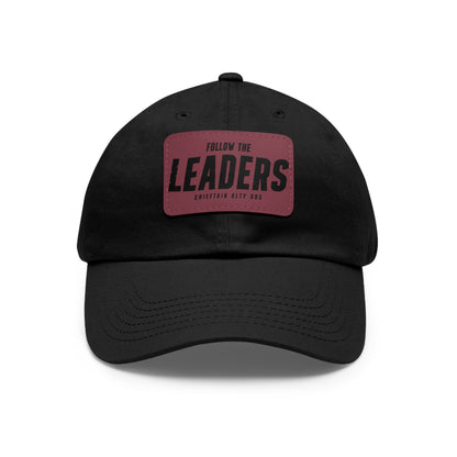 Follow the Leaders Dad Hat with Leather Patch - Stylish White Cap for Trendsetters