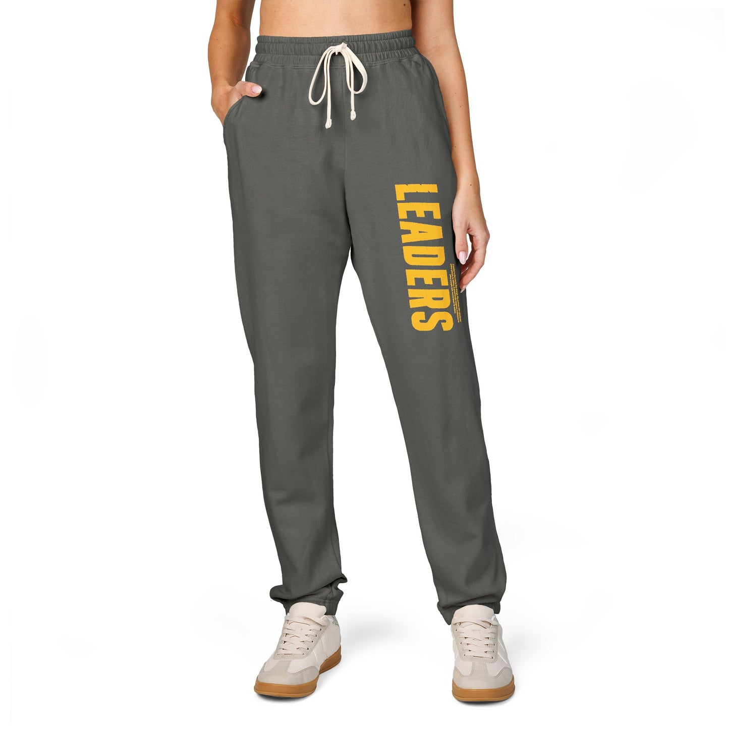 Leaders Vertical Logo Sweatpants — Garment-Dyed Fleece Joggers