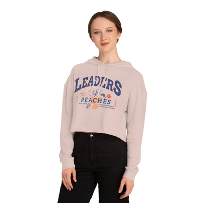 Women’s Cropped Hooded Sweatshirt with Peaches & Leaders Design