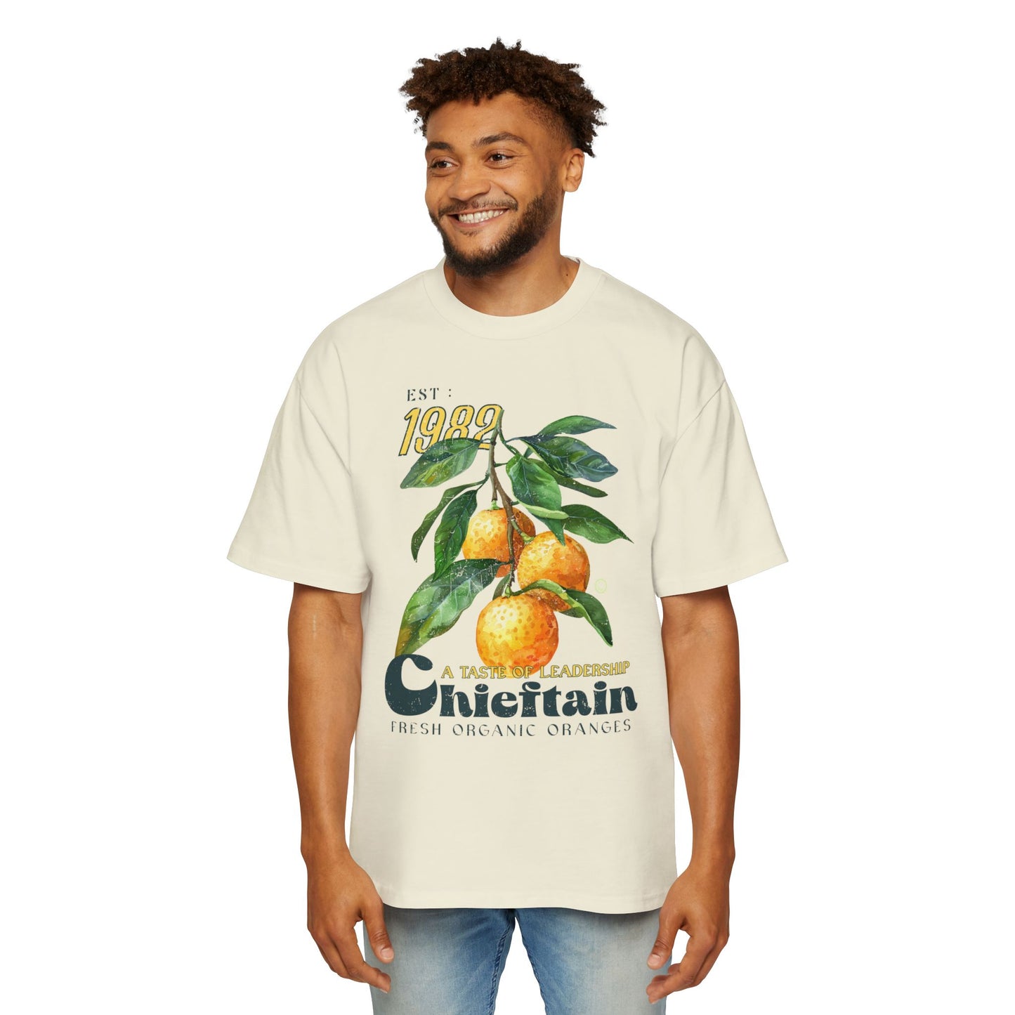 Men's Heavy Oversized Organic Orange Tee