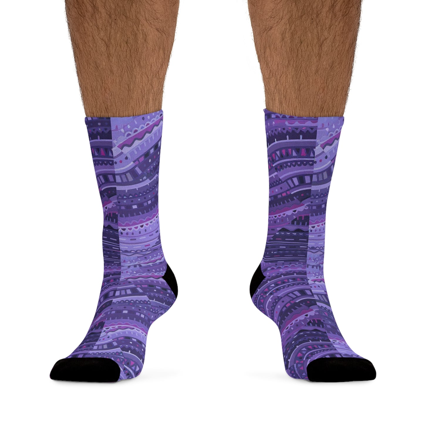 Eco-Friendly Patterned Socks, Stylish Recycled Poly Socks