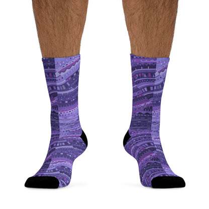 Eco-Friendly Patterned Socks, Stylish Recycled Poly Socks