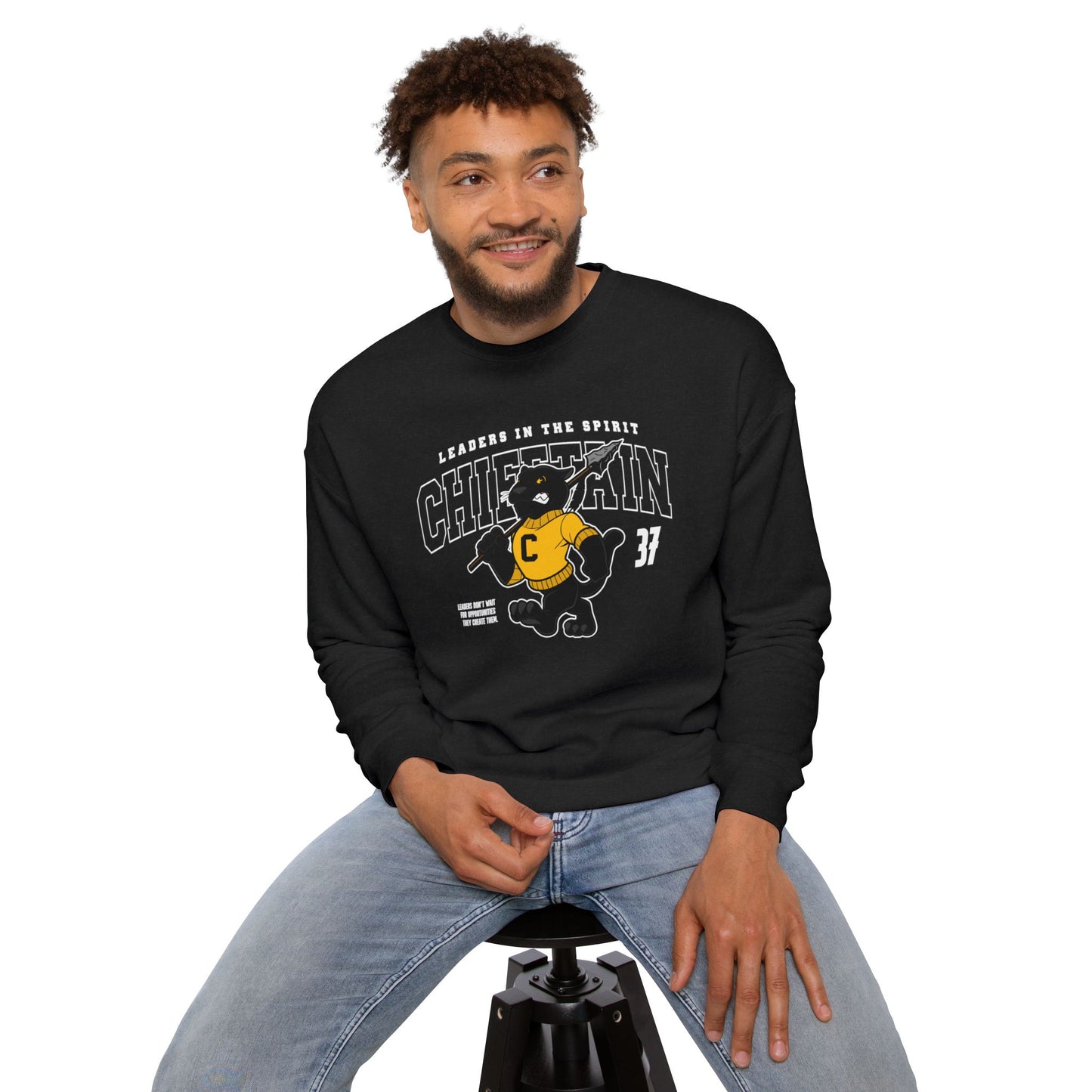 Chieftain Mascot Sweatshirt — "Leaders in the Spirit" Crewneck