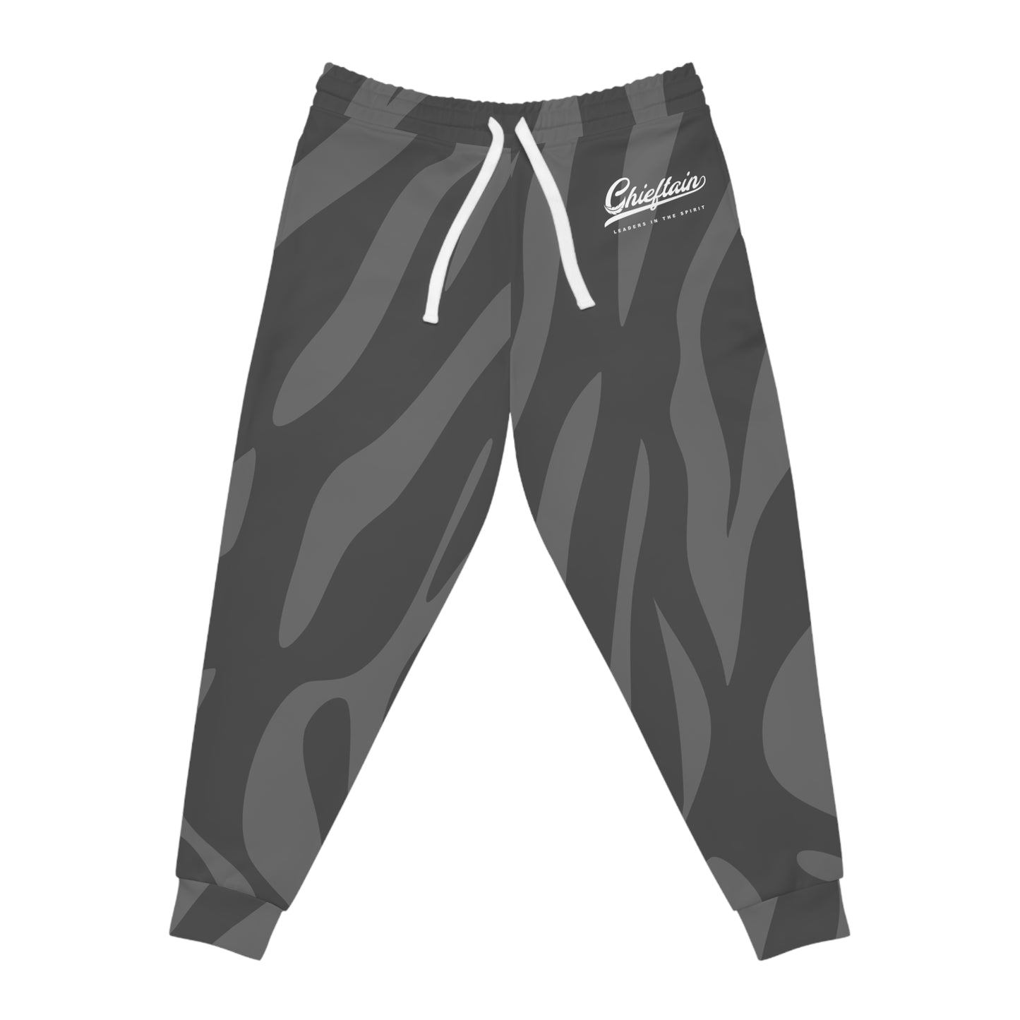 Charcoal Camo Athletic Joggers — All-Over Print Casual Track Pants