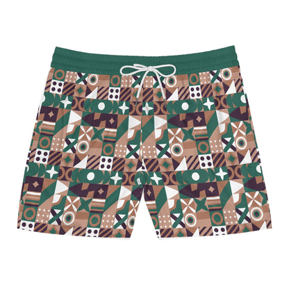 Chieftain Tribal Swim Shorts — Mens Mid-Length Beach Trunks