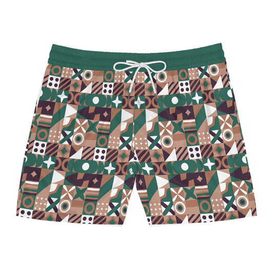 Chieftain Tribal Swim Shorts — Mens Mid-Length Beach Trunks