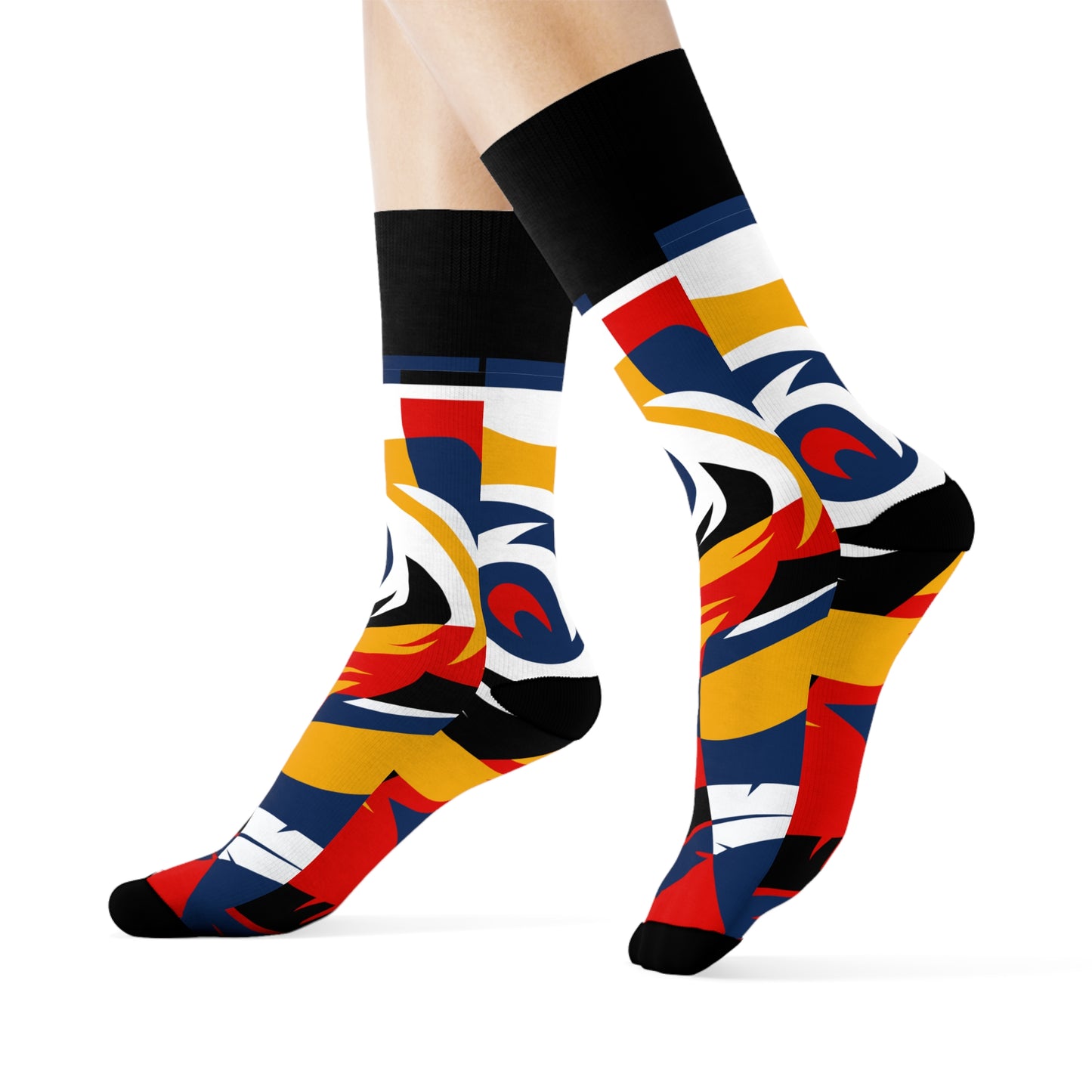 Abstract Colorful Crew Socks - Perfect for Everyday Comfort & Style