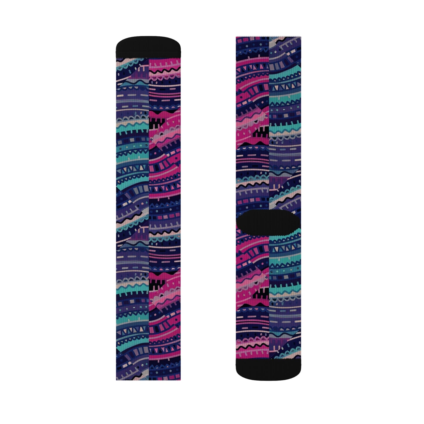 Colorful Patterned Sublimation Abstract Leader Sock
