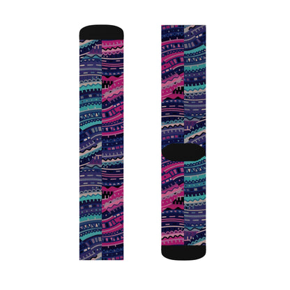 Colorful Patterned Sublimation Abstract Leader Sock