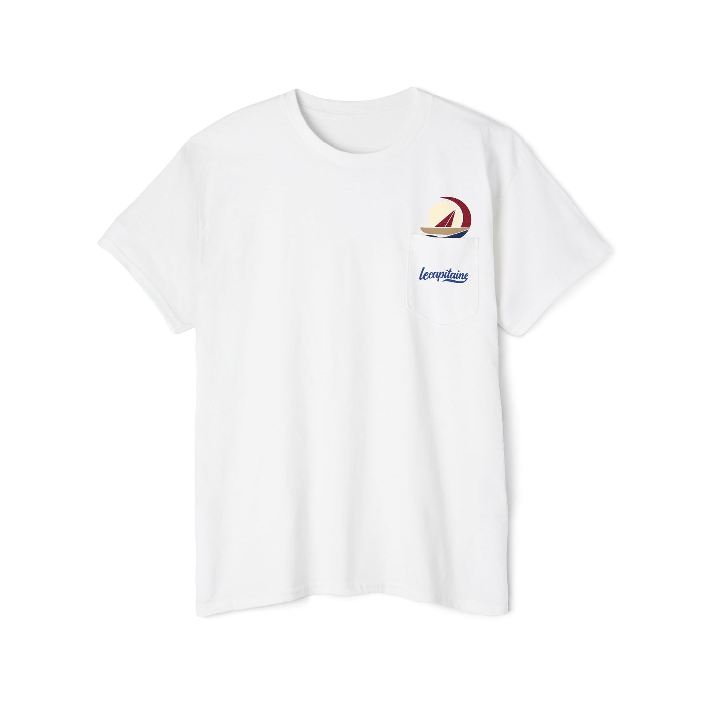 Pocket Tee — Retro Sailboat Pocket Logo T‑Shirt