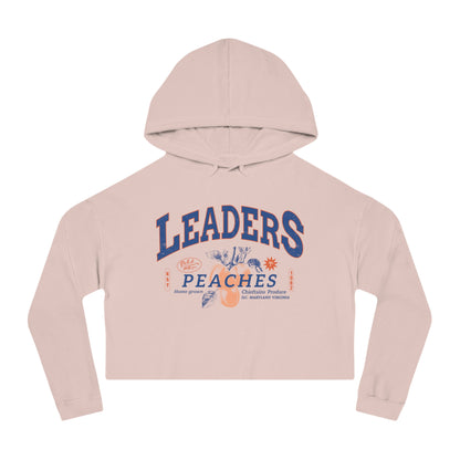 Women’s Cropped Hooded Sweatshirt with Peaches & Leaders Design