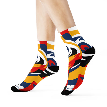 Abstract Colorful Crew Socks - Perfect for Everyday Comfort & Style