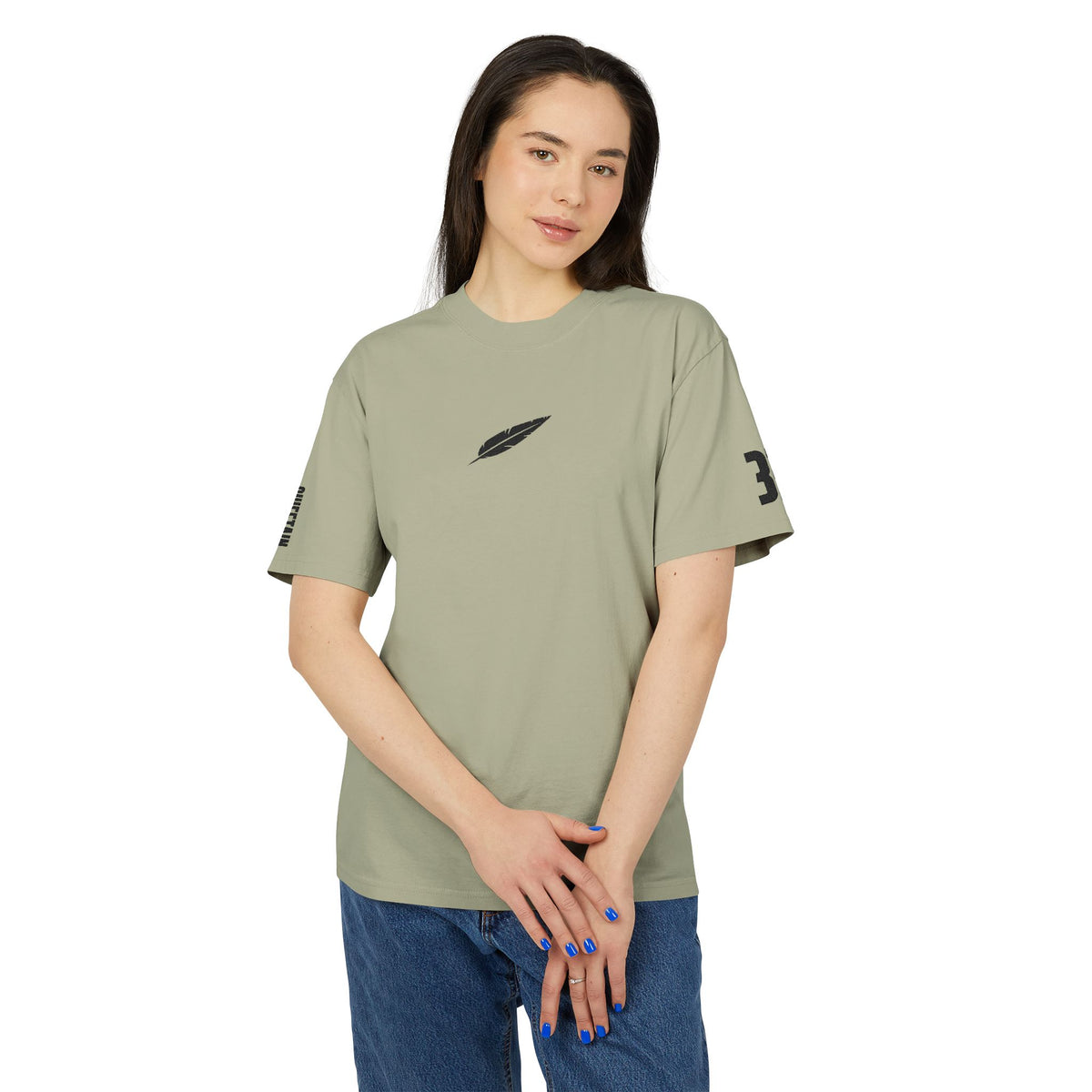 Feather Logo Tee - Minimal Vintage Graphic T-Shirt