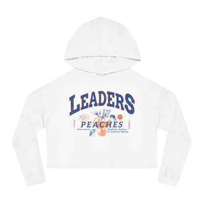 Women’s Cropped Hooded Sweatshirt with Peaches & Leaders Design