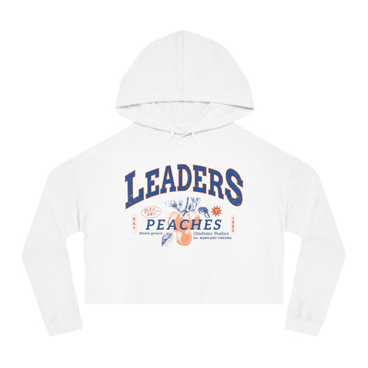 Women’s Cropped Hooded Sweatshirt with Peaches & Leaders Design