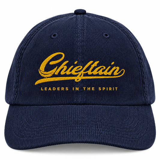 Vintage Corduroy Cap - 'Chieftain Leaders in the Spirit' Embroidery