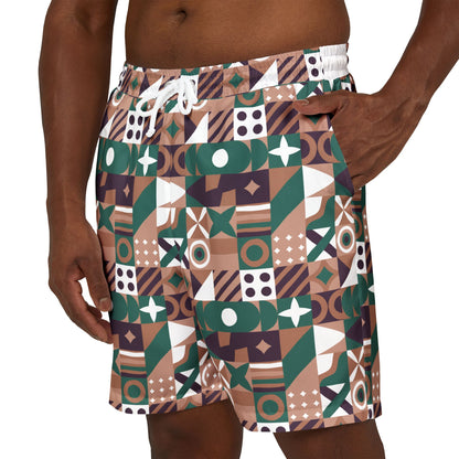 Stylish Unisex Swim Shorts - Tribe Pattern