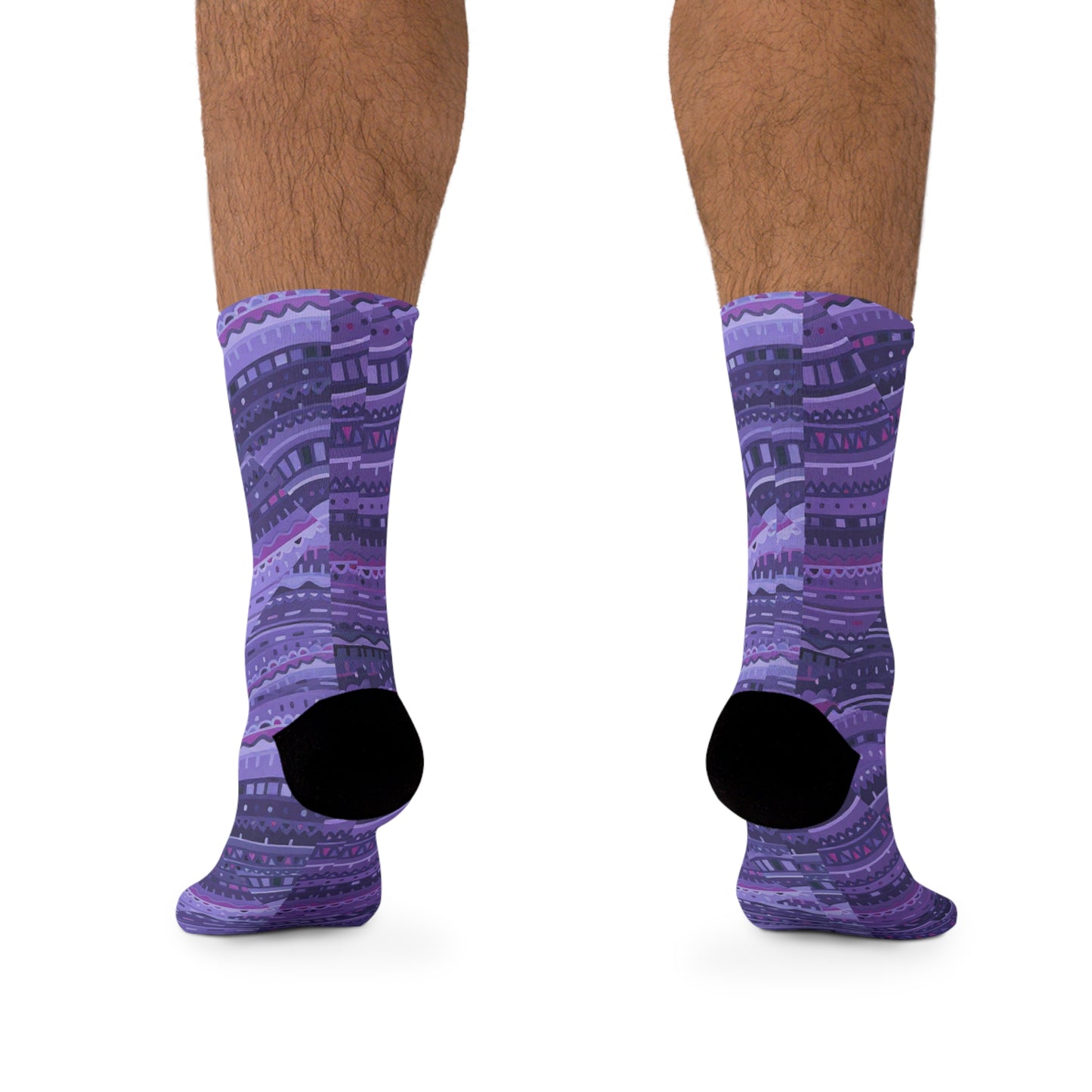 Eco-Friendly Patterned Socks, Stylish Recycled Poly Socks