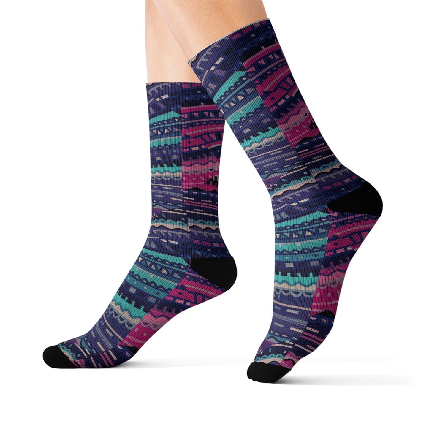 Colorful Patterned Sublimation Abstract Leader Sock
