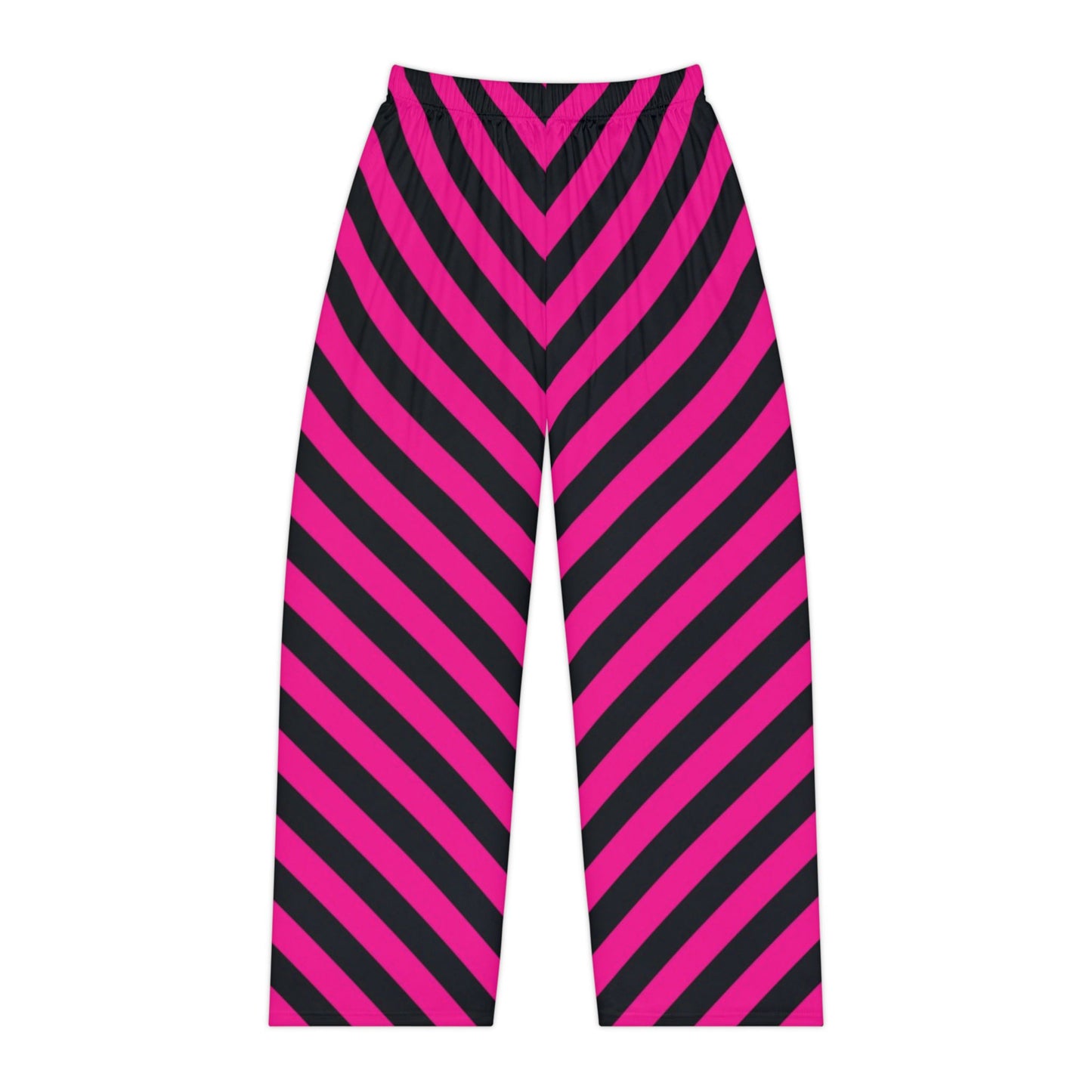 Women's Pink & Black Diagonal Stripe Lounge Pants — Cozy Lounge Sleepwear