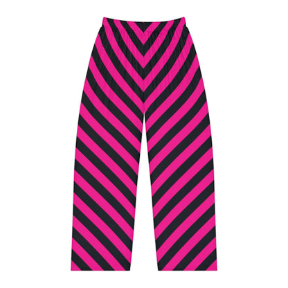 Women's Pink & Black Diagonal Stripe Lounge Pants — Cozy Lounge Sleepwear