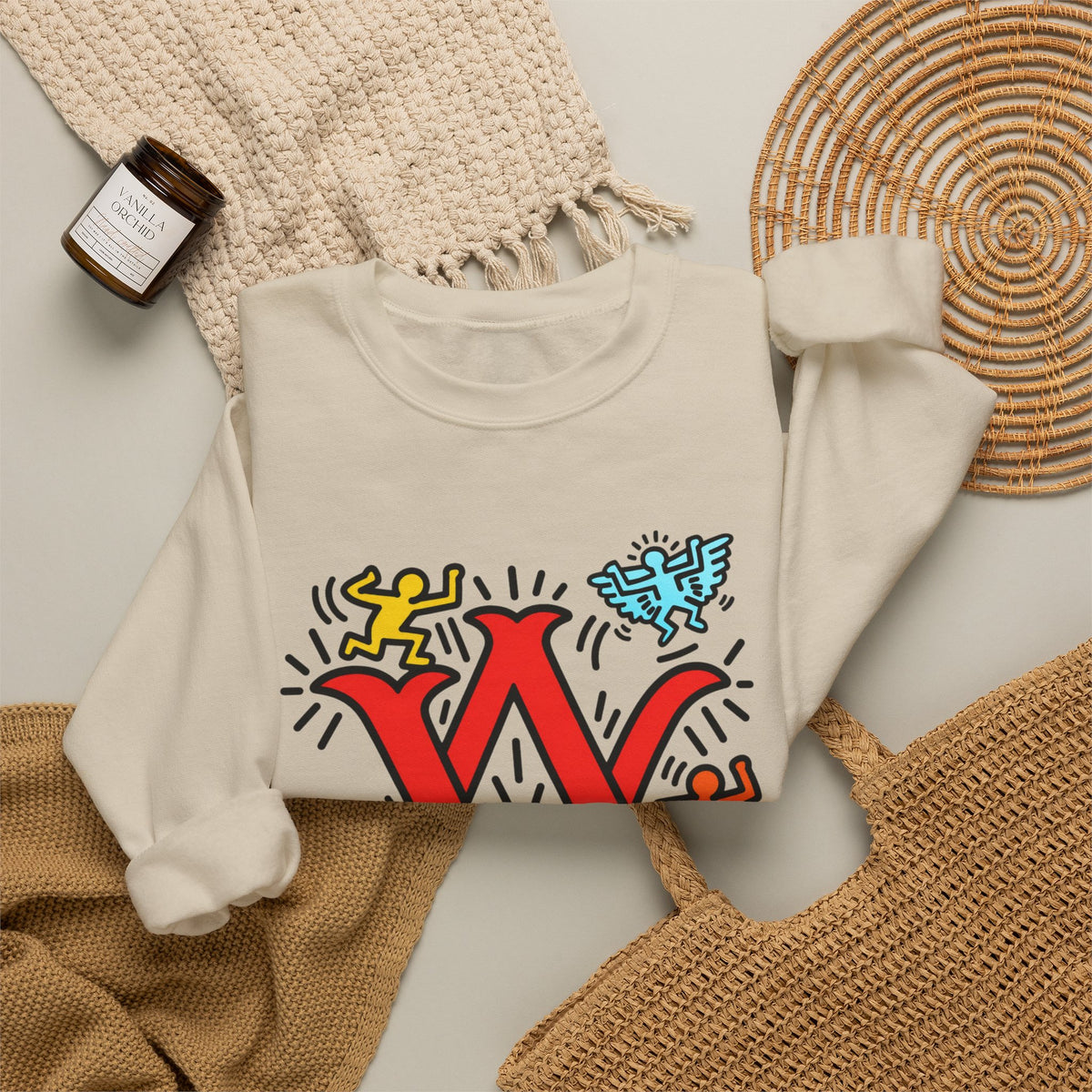 Abstract Vision Graphic Crewneck Sweatshirt