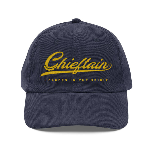 Vintage Corduroy Cap - 'Chieftain Leaders in the Spirit' Embroidery