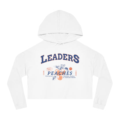Women’s Cropped Hooded Sweatshirt with Peaches & Leaders Design