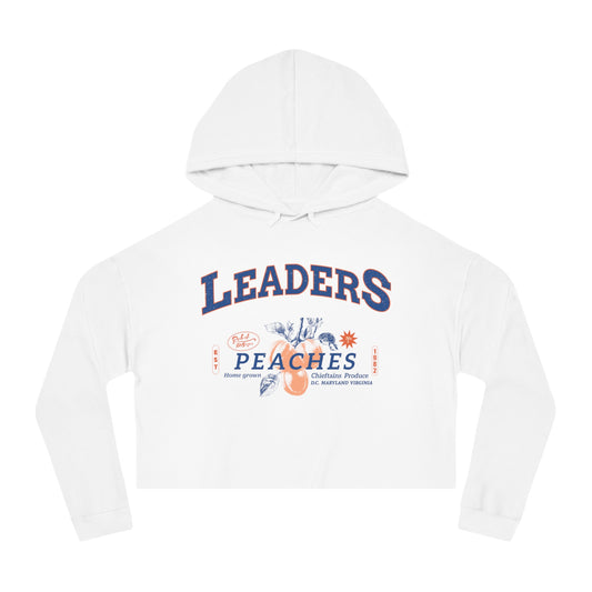Women’s Cropped Hooded Sweatshirt with Peaches & Leaders Design