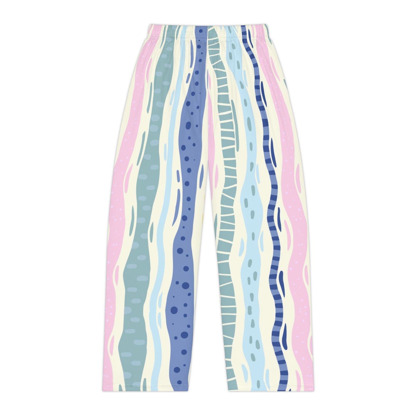 Chieftess Pastel Wave Lounge Pants - Soft Striped Lounge Sleep Trousers