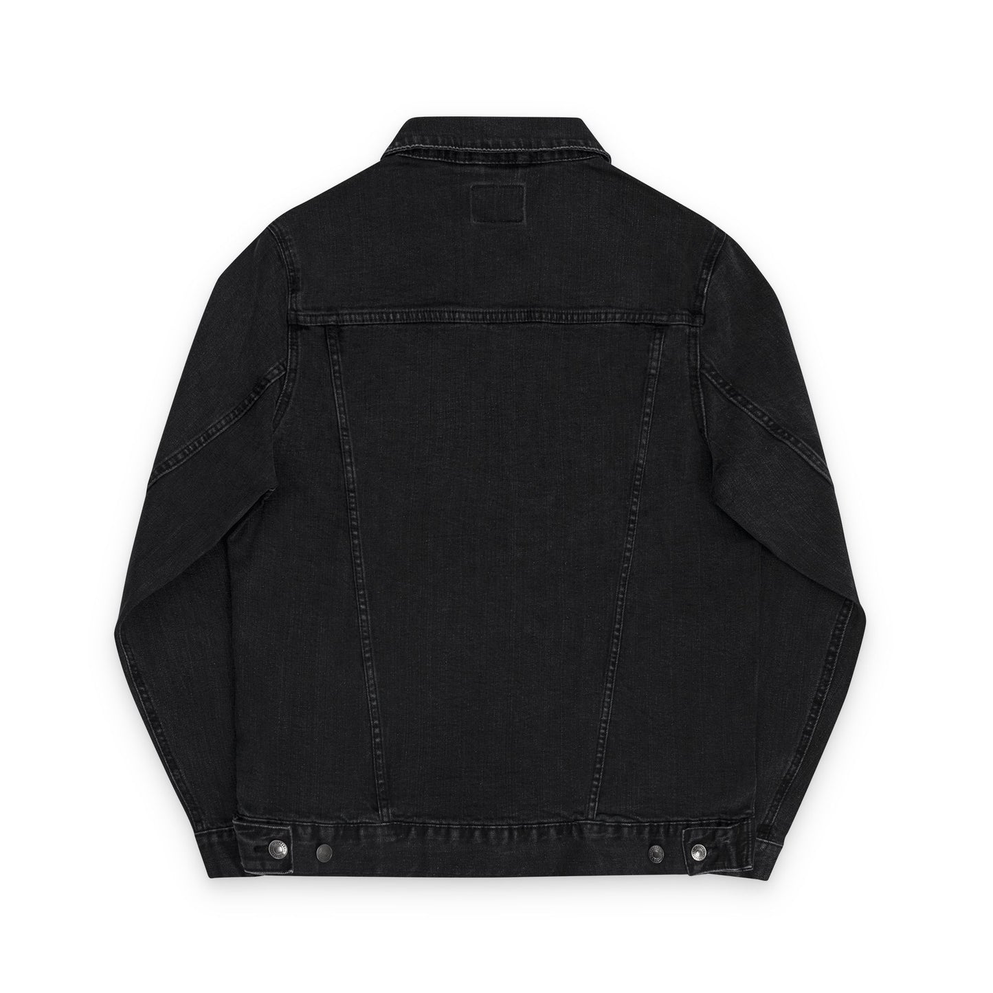 Unisex Embroidered Denim Jacket - Stylish Black Outerwear
