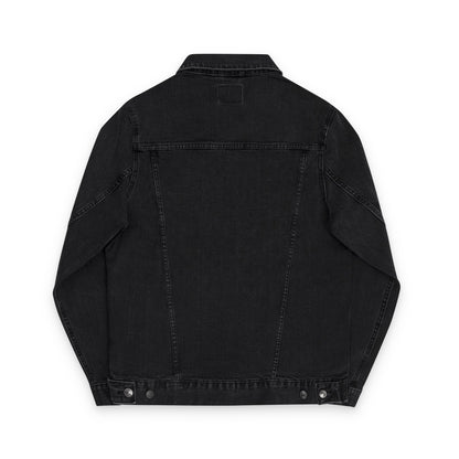 Unisex Embroidered Denim Jacket - Stylish Black Outerwear