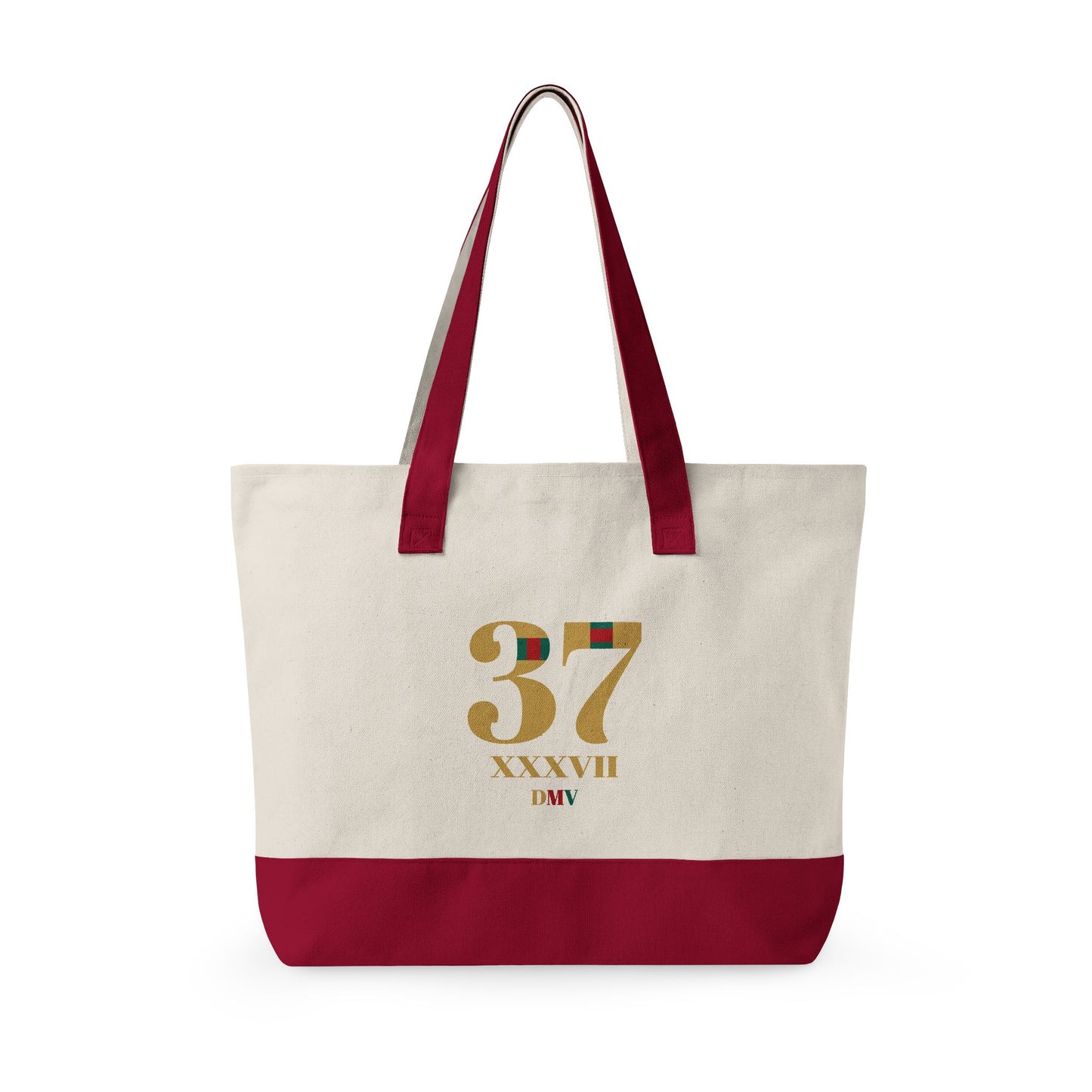 Embroidered Zip Canvas Tote Bag — 'Chieftess' & Number 37 Design